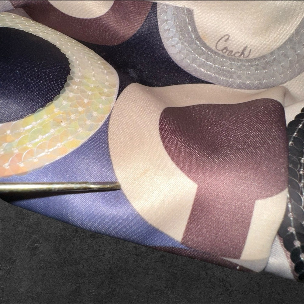 Coach Bag Purse Silver, Brown and Purple #H1120-19179 -‎ Preowned - Picture 13 of 16